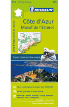 Carte zoom côte d'azur, massif de l'esterel