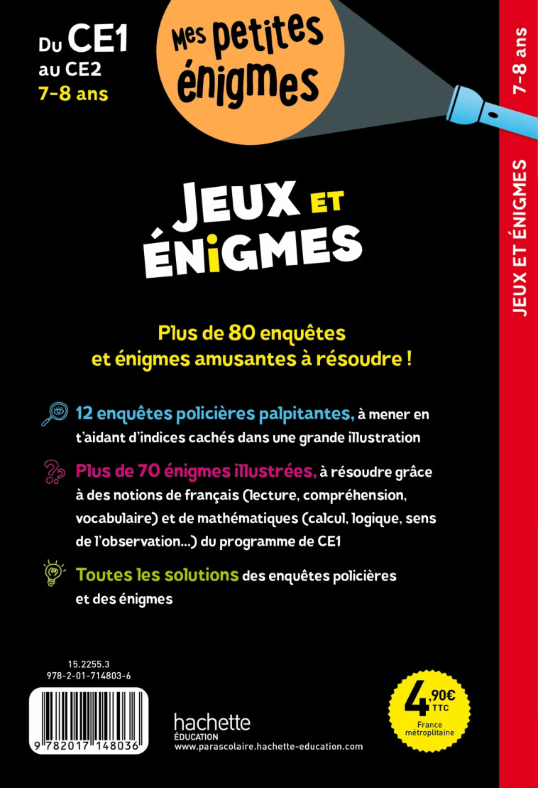 Jeux et énigmes - Du CE1 au CE2 - Cahier de vacances 2025 - Eric Berger, Michèle Lecreux, Clémence Roux de Luze, Pascal Guichard, Eric Berger, Michèle Lecreux, Clémence Roux de Luze, Pascal Guichard - HACHETTE EDUC