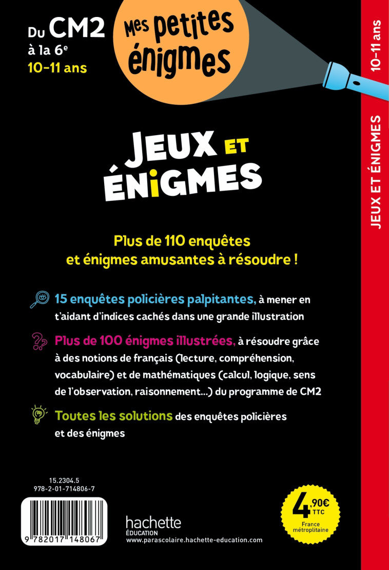 Jeux et énigmes - Du CM2 à la 6e - Cahier de vacances 2025 - Eric Berger, Michèle Lecreux, Clémence Roux de Luze, Pascal Guichard, Eric Berger, Michèle Lecreux, Clémence Roux de Luze, Pascal Guichard - HACHETTE EDUC