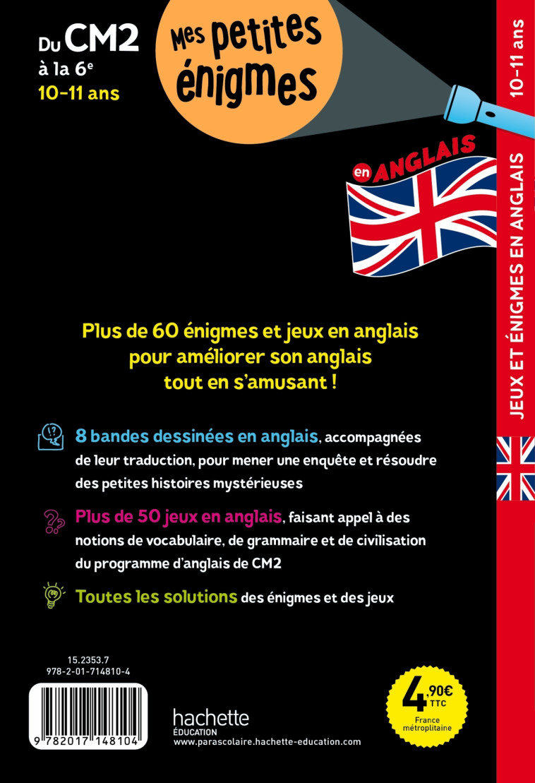 Jeux et énigmes - Anglais - Du CM2 à la 6e - Cahier de vacances 2025 - Suzanna Robinson, Suzanna Robinson - HACHETTE EDUC