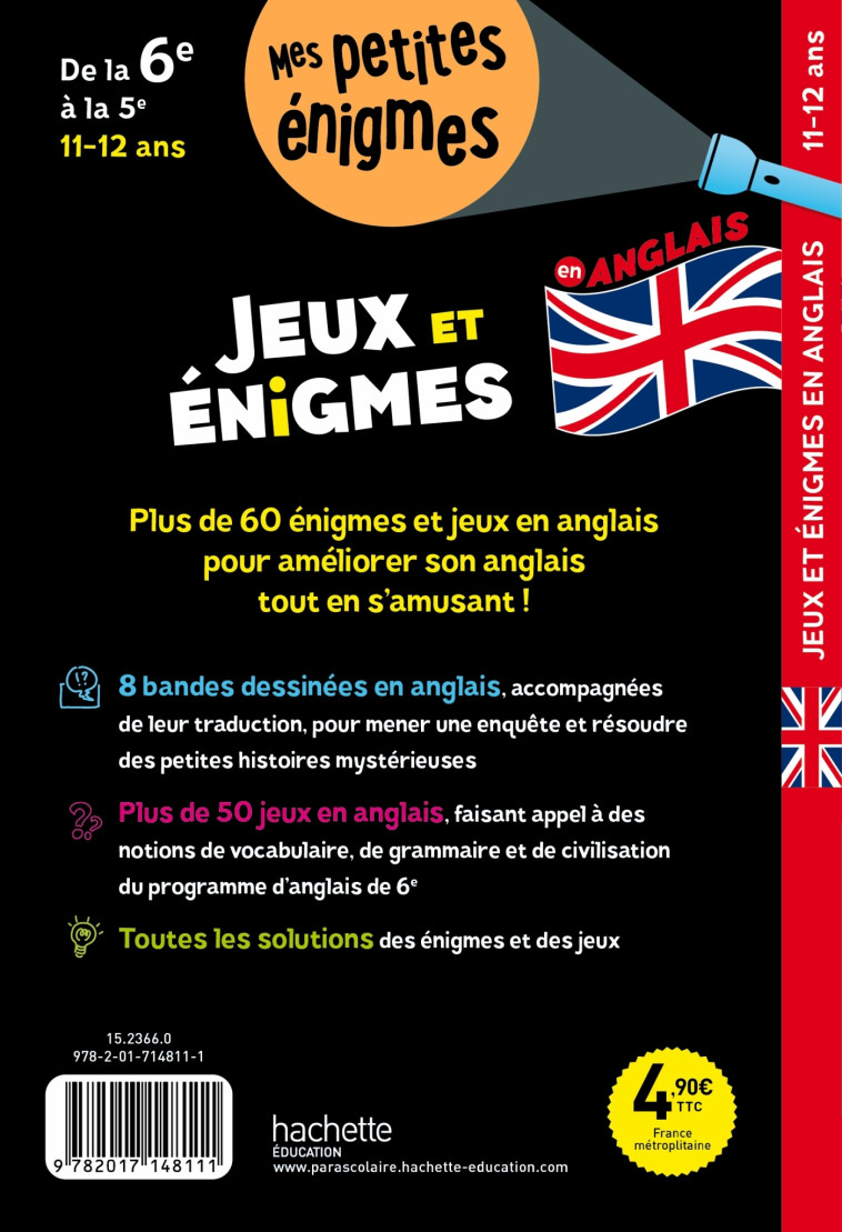 Jeux et énigmes - Anglais - De la 6e à la 5e - Cahier de vacances 2025 - Suzanna Robinson, Suzanna Robinson - HACHETTE EDUC