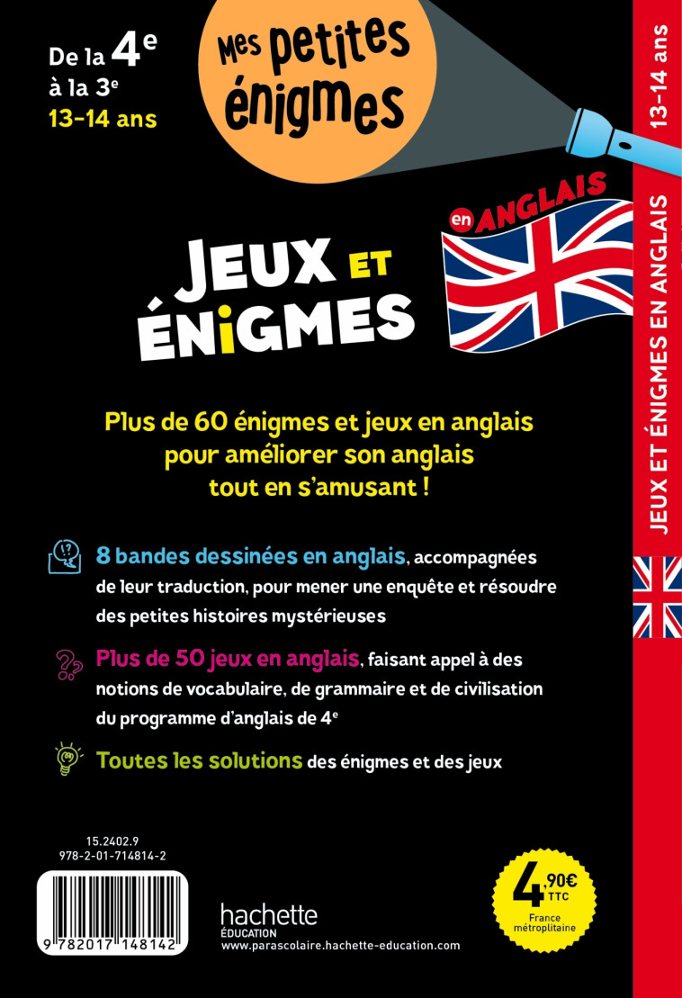 Jeux et énigmes - Anglais - De 4e à la 3e - Cahier de vacances 2025 - Suzanna Robinson, Suzanna Robinson - HACHETTE EDUC
