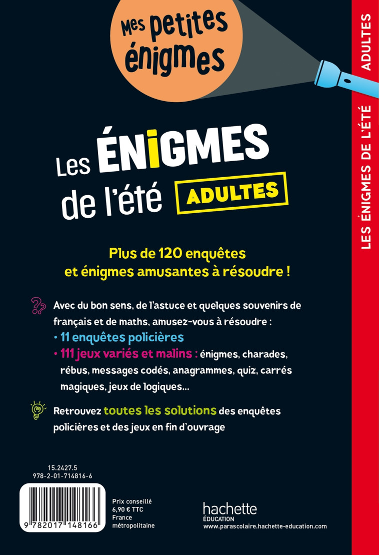Les énigmes de l'été ADULTES - Cahier de vacances 2024 - Clémence Roux de Luze, Michèle Lecreux, Pascal Guichard, Clémence Roux de Luze, Michèle Lecreux, Pascal Guichard - HACHETTE EDUC