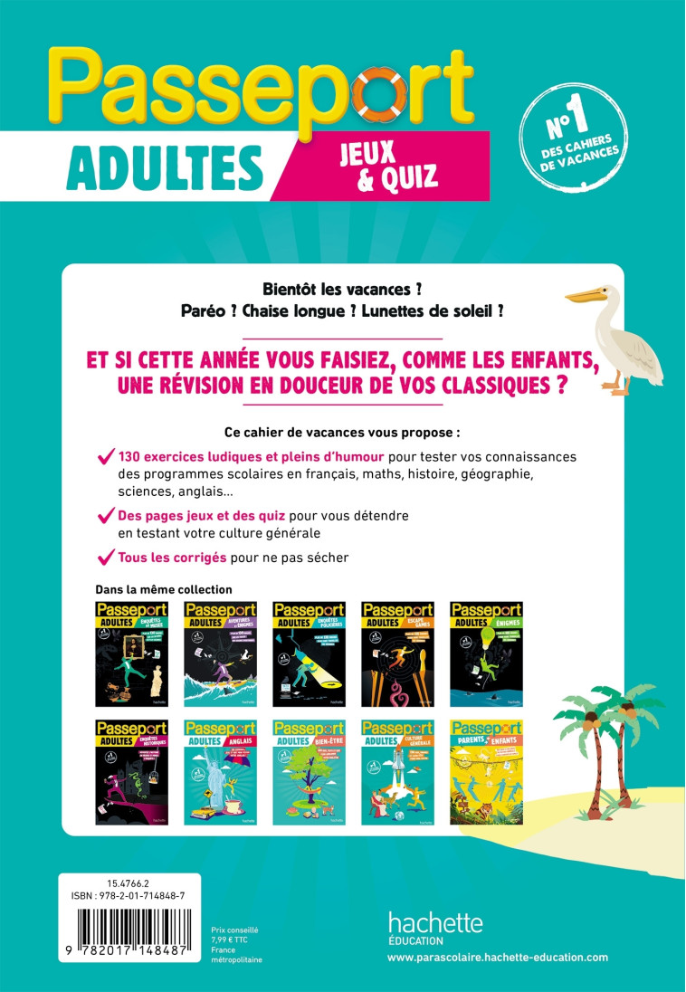 Passeport Adultes - Jeux et quiz - Cahier de vacances 2025 - Gabrielli Gabrielli,  Gabrielli - HACHETTE EDUC