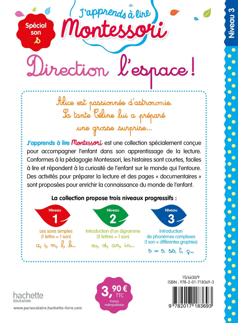 Direction l'espace ! niveau 3 - J'apprends à lire Montessori - Gwenaëlle Doumont, Charlotte Jouenne, Charlotte Leroy-Jouenne - HACHETTE EDUC