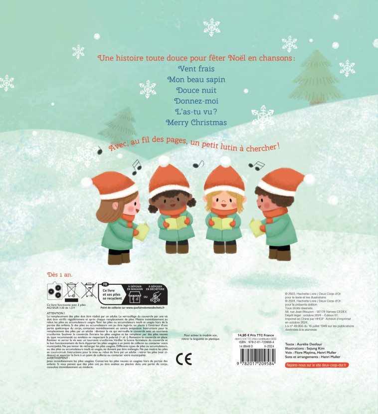 Mon Noël en chansons - livre sonore - Sejung Kim, Kim Sejung, Kim Sejung - DEUX COQS D OR