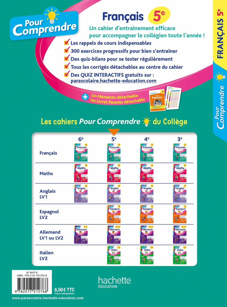 Pour Comprendre Français 5e - Isabelle Lisle, Christelle Amiet - HACHETTE EDUC