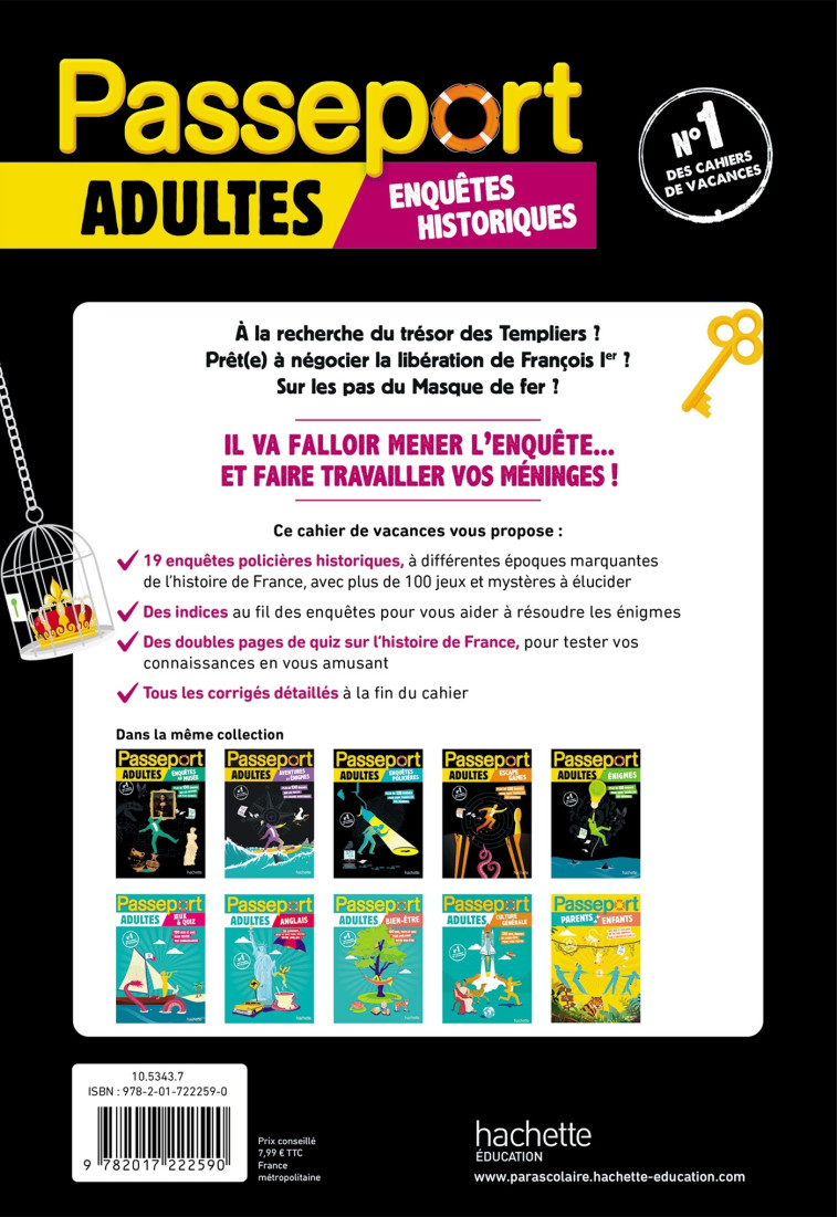 Passeport Adultes - Enquêtes historiques - Cahier de vacances 2025 - Sandra Lebrun, Loïc Audrain, Sandra Lebrun, Loïc Audrain - HACHETTE EDUC