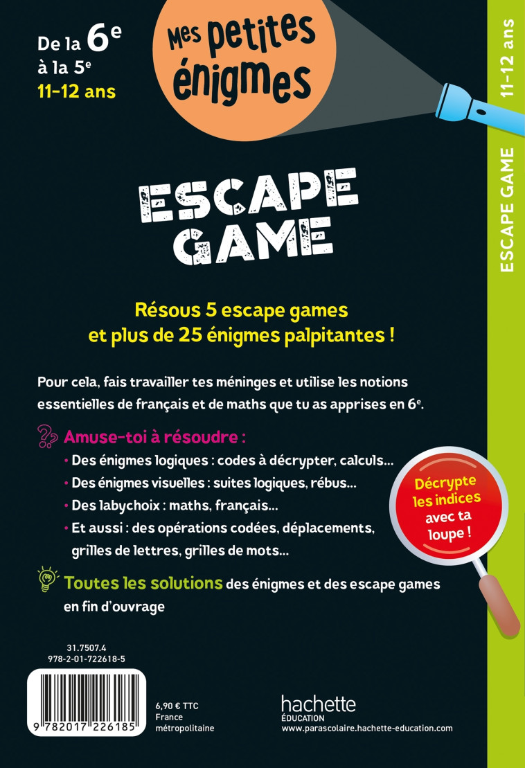 Escape Game - Randonnée surprise à la Réunion - De la 6e à la 5e - Cahier de vacances 2025 - Julien BERNARD, Vincent Brascaglia, Julien BERNARD, Vincent Brascaglia - HACHETTE EDUC