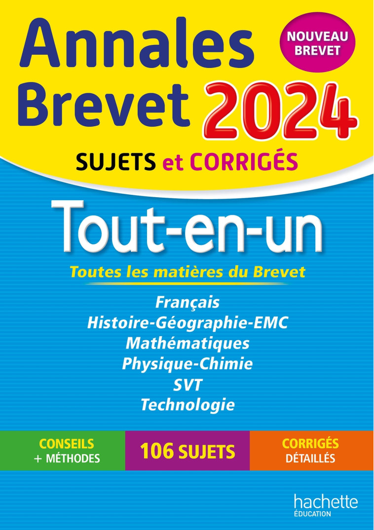 Annales BREVET 2024 Tout-en-un - Brigitte Réauté, Michèle Laskar, Philippe Rousseau, Christophe Saïsse, Sébastien Dessaint, Malorie Gorillot - HACHETTE EDUC