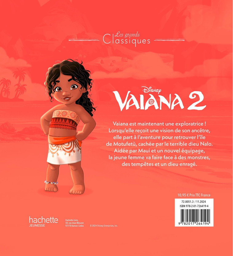 VAIANA 2 - Les Grands Classiques Disney - L'histoire du film - DISNEY PRINCESSES - XXX - DISNEY HACHETTE