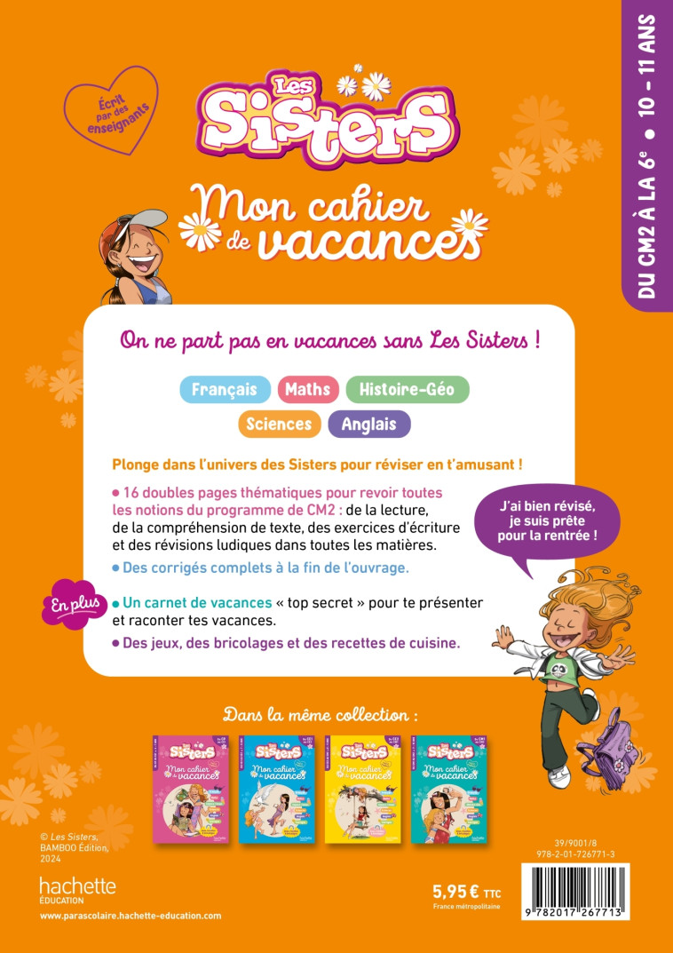 Les Sisters - Mon cahier de vacances 2025 - Du CM2 à la 6e - Elisabeth Raoul, Elisabeth Raoul - HACHETTE EDUC