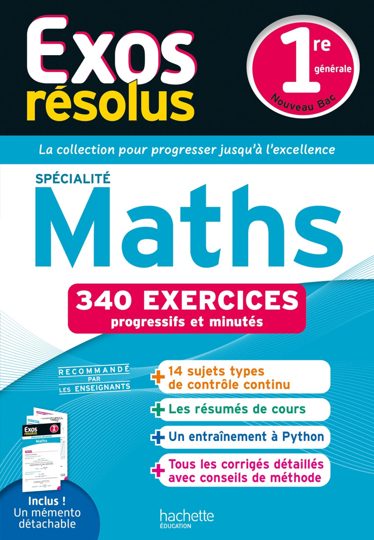 Exos résolus spécialité Maths 1re - Claudine Renard, Geneviève GUILLAUMIN - HACHETTE EDUC