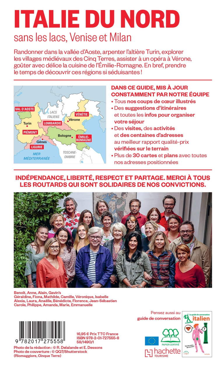 Guide du Routard Italie du Nord 2024/25 -  ,   - HACHETTE TOURI