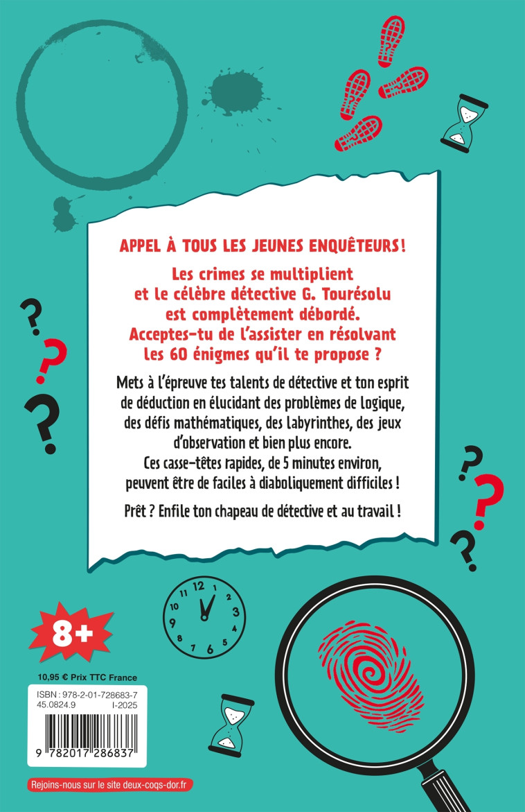 Cluedunnit 60 énigmes pour détective junior - E. Z. Case, Nathalie Nédélec-Courtès, E. Z. Case, Nathalie Nédélec-Courtès - DEUX COQS D OR