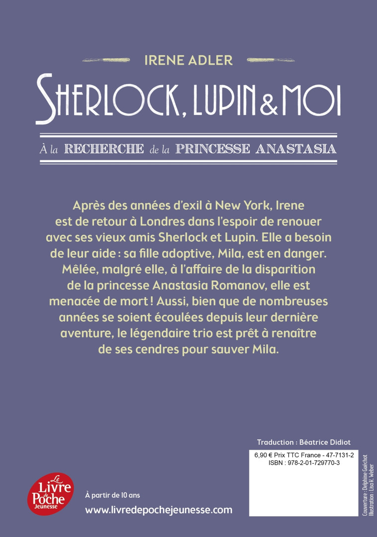 Sherlock, Lupin et moi - Tome 14 - Irène Adler, Béatrice Didiot, Irène Adler, Béatrice Didiot - POCHE JEUNESSE