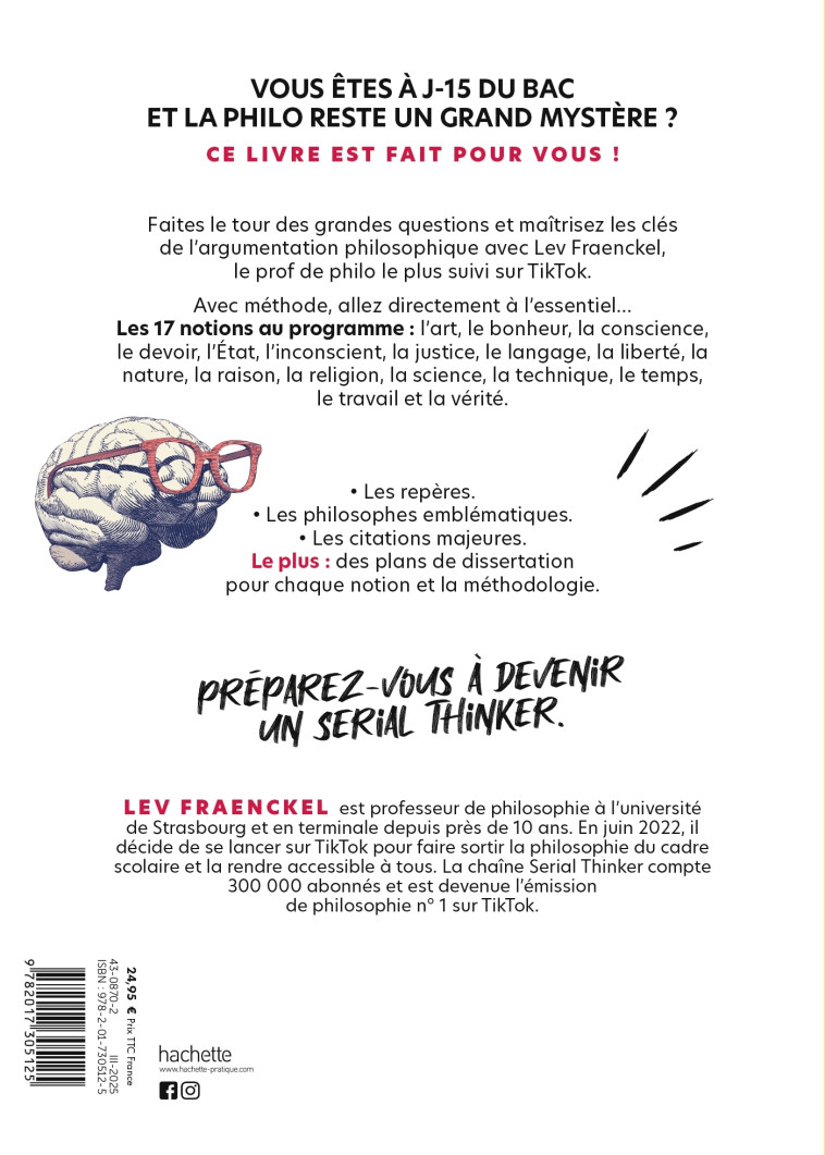 La Philo en mode Serial Thinker - Lev Fraenckel, Lev Fraenckel - HACHETTE PRAT