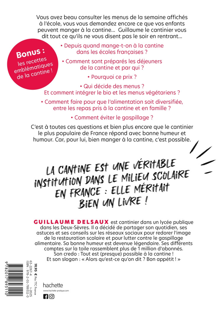 Secrets de cantine - Guillaume Delsaux, Guillaume Delsaux - HACHETTE PRAT