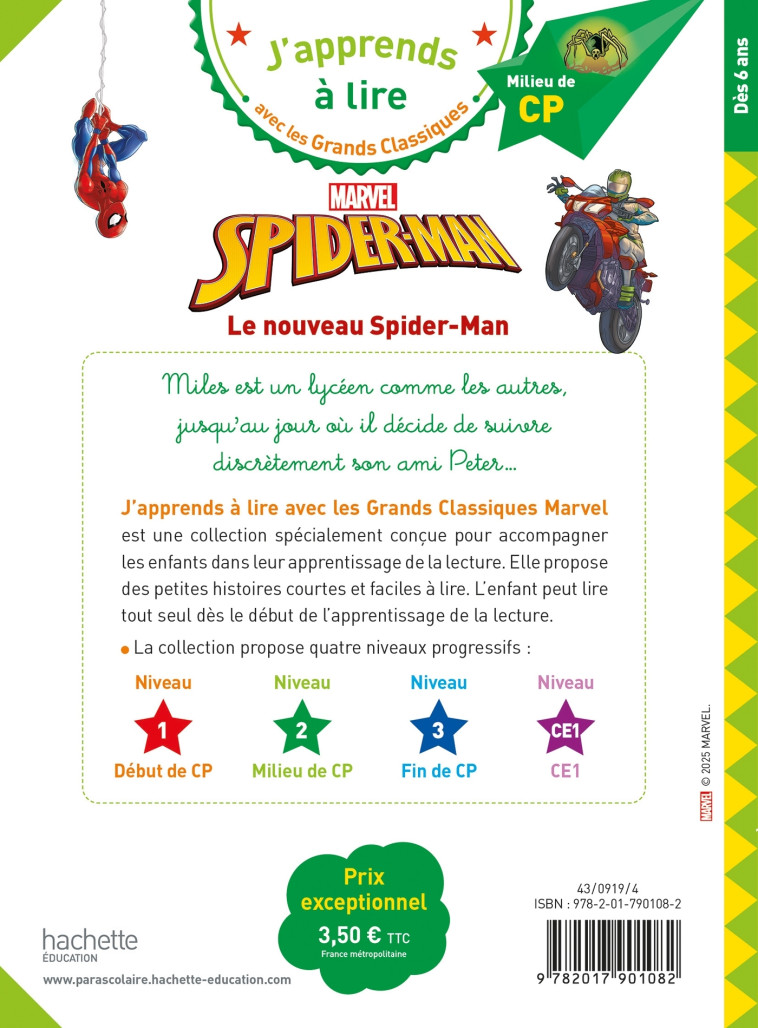 Disney - Marvel - Le nouveau Spider-Man, CP Niveau 2 - Isabelle Albertin, Isabelle Albertin - HACHETTE EDUC
