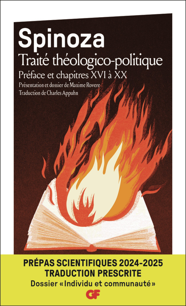 Traité théologico-politique - Prépas scientifiques 2025 -  Collectif,  Spinoza, Charles Appuhn,  Spinoza, Charles Appuhn - FLAMMARION
