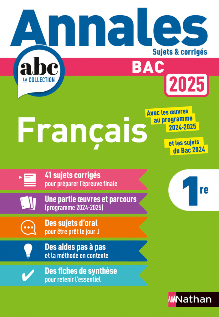 Annales Bac Français 2025 - Anne Cassou-Noguès, Delphine Fradet, Séléna Hébert, Florence Renner - NATHAN