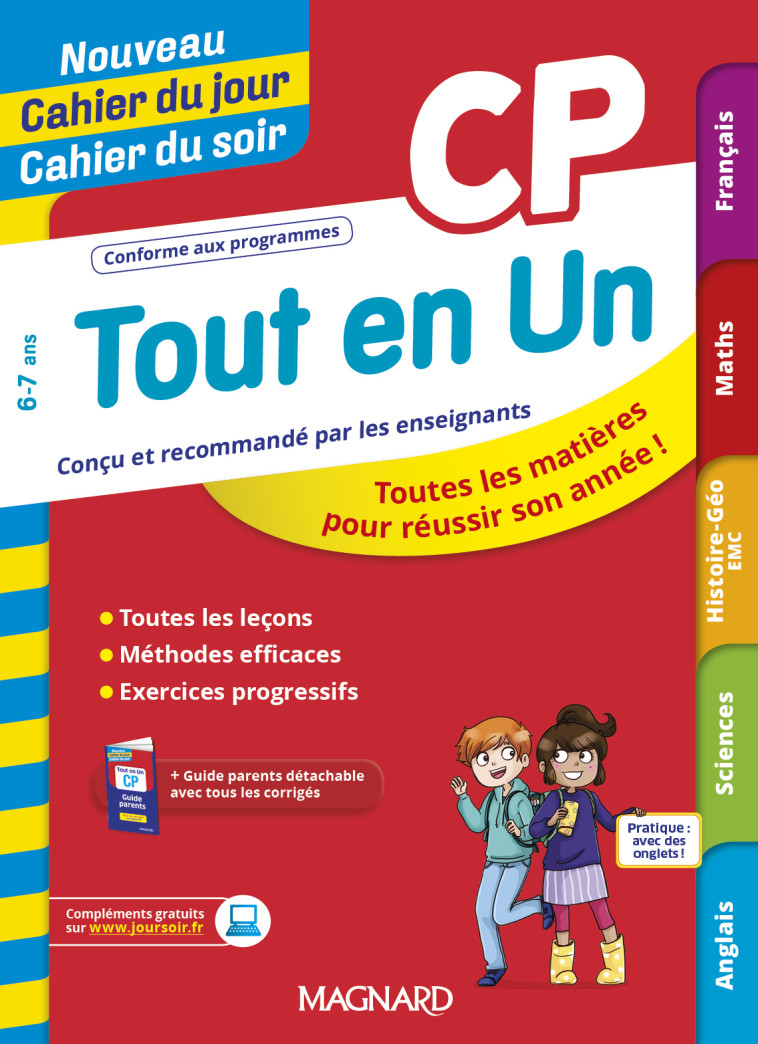 Tout en Un CP - Leçons, méthodes et exercices - Nouveau Cahier du jour Cahier du soir - Myriam Nasroune, Odile Semenadisse, Myriam Nasroune, Odile Semenadisse - MAGNARD