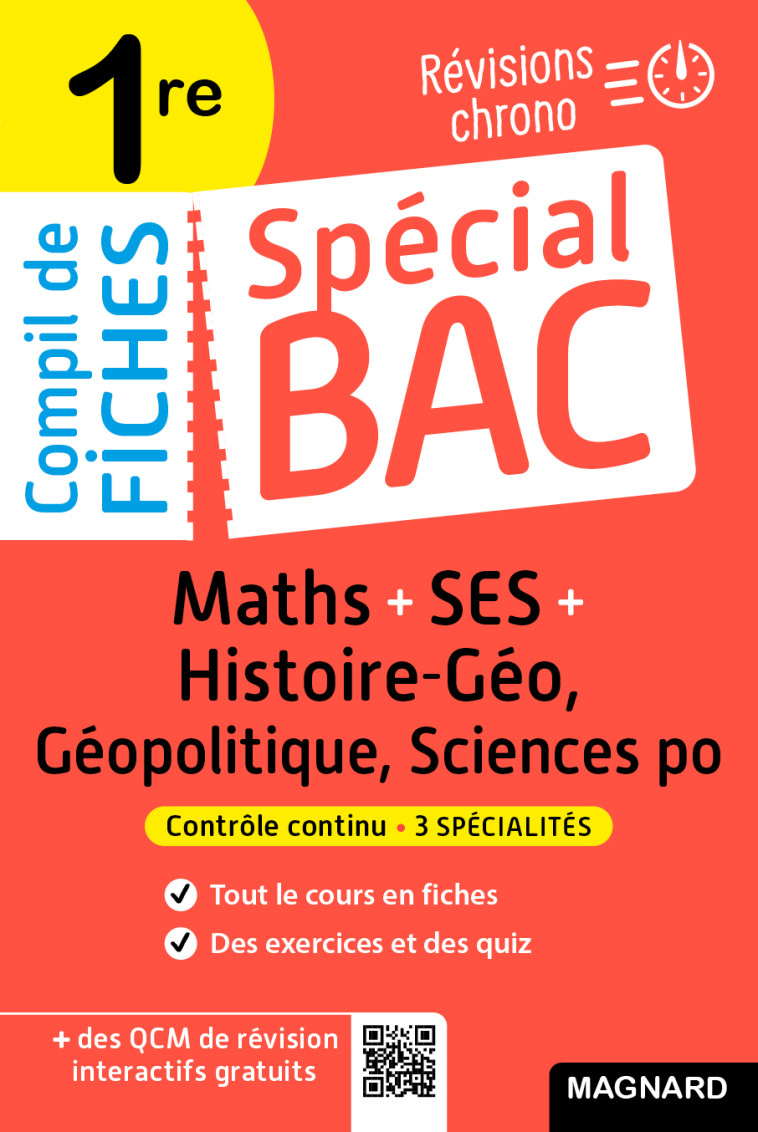 Spécial Bac Compil de Fiches SES-Maths-Histoire-Géo-Géopolitique-Sciences Po 1re Bac 2025 - Nicolas Verlaque, Céline Charles, Vito Punta - MAGNARD
