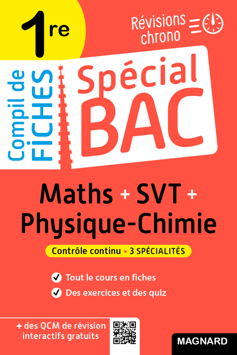 Spécial Bac Compil de Fiches Maths-Physique-Chimie-SVT 1re Bac 2025 - Christian Mariaud, Coraline Madec, Vito Punta - MAGNARD