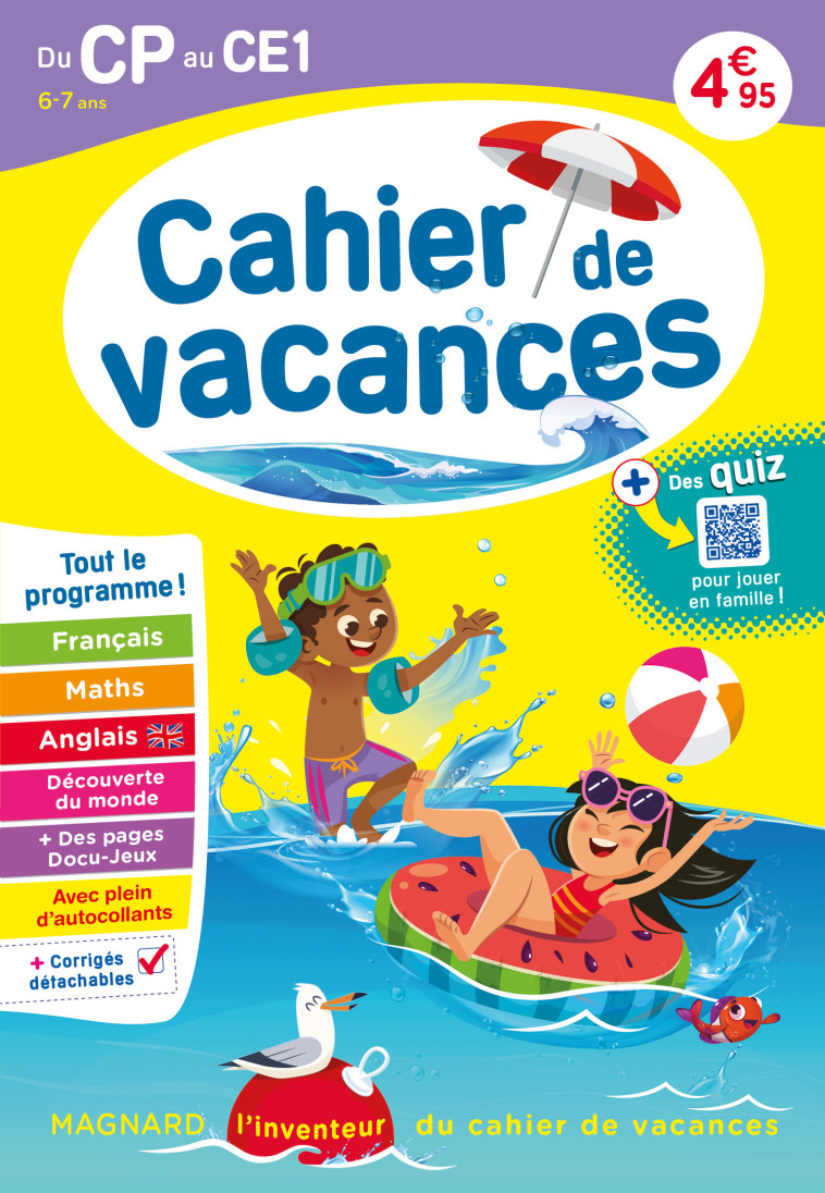 Cahier de vacances 2025, du CP vers le CE1 6-7 ans - Bernard Semenadisse, Michel Wormser, Bernard Semenadisse, Michel Wormser - MAGNARD