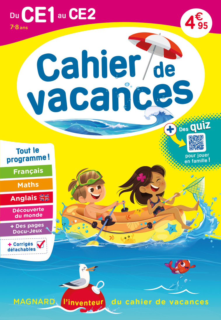 Cahier de vacances 2025, du CE1 vers le CE2 7-8 ans - Bernard Semenadisse, Christian Redouté, Bernard Semenadisse, Christian Redouté - MAGNARD