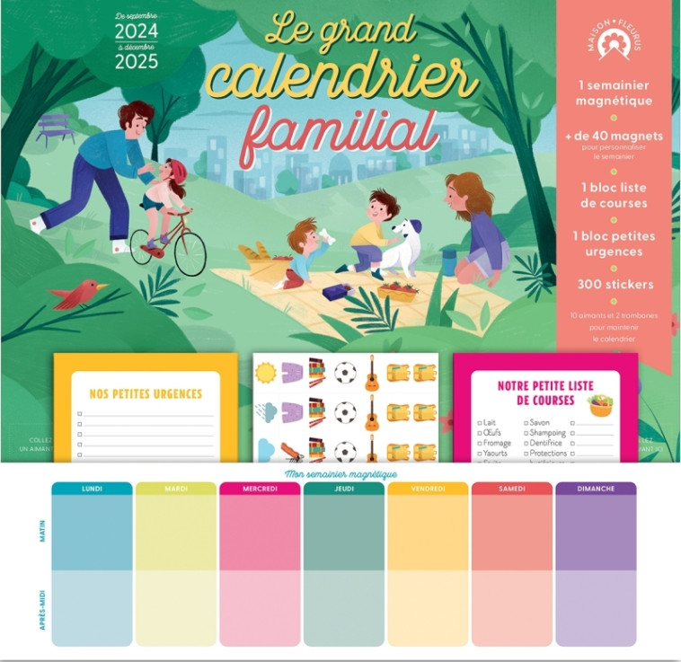 Le grand calendrier familial 2024-2025 - Marianne Doubrère, Lili la Baleine Lili la Baleine, Sylvie Chokron,  Lili la Baleine, Marianne Doubrère,  Lili la Baleine, Sylvie Chokron - FLEURUS