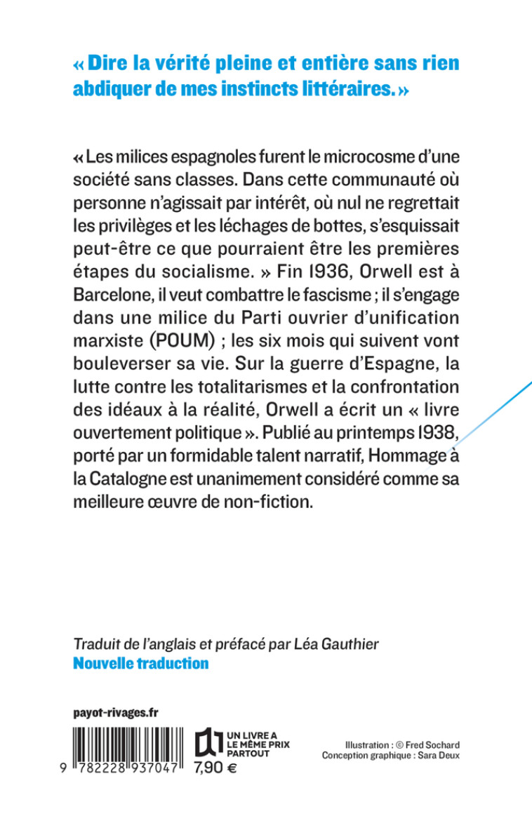 Hommage à la Catalogne - George ORWELL, Léa Gauthier, George ORWELL, Léa Gauthier - PAYOT
