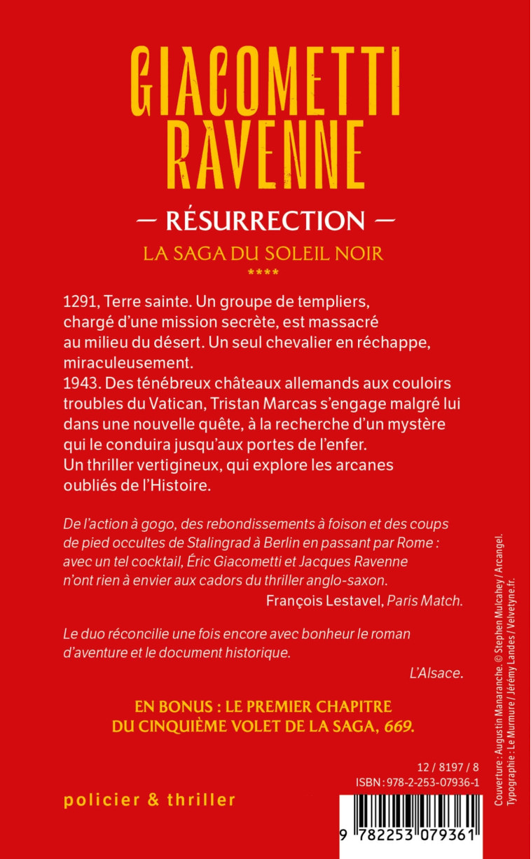 Résurrection (La Saga du Soleil Noir, Tome 4) - Éric Giacometti, Jacques Ravenne - LGF
