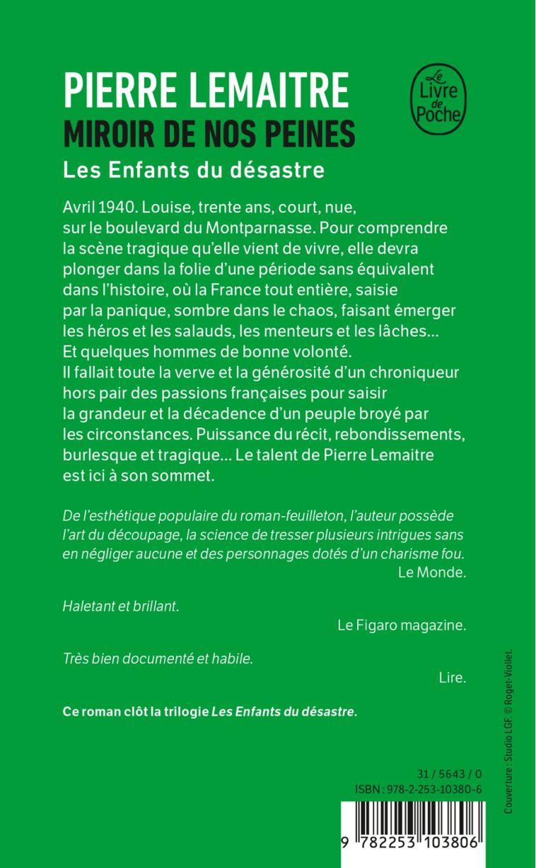 Miroir de nos peines - Pierre Lemaitre - LGF
