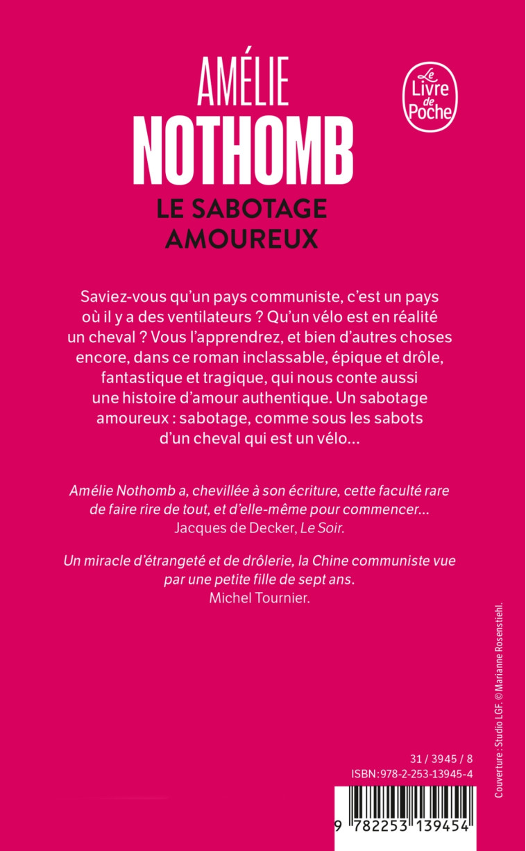 Le Sabotage amoureux - Amélie Nothomb - LGF