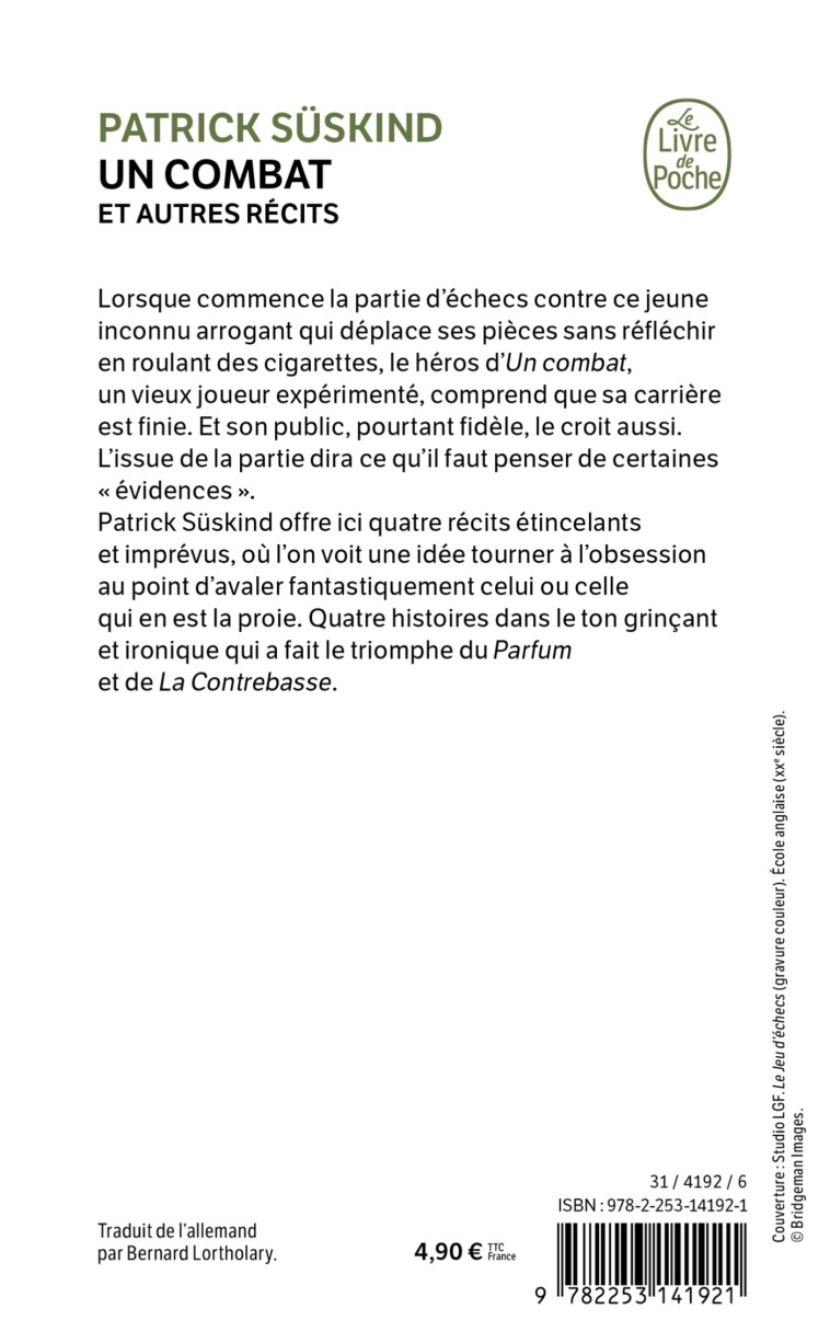 Un combat et autres récits - Patrick Suskind - LGF