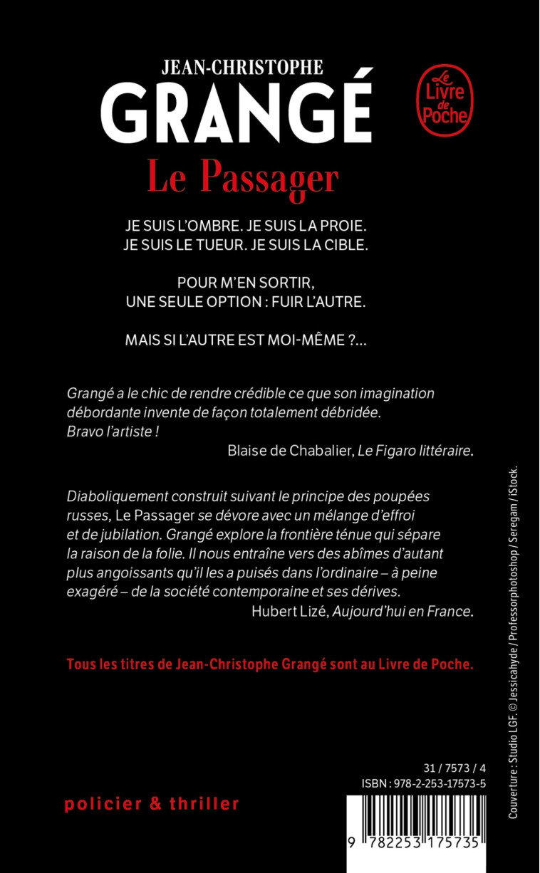 Le Passager - Jean-Christophe Grangé - LGF