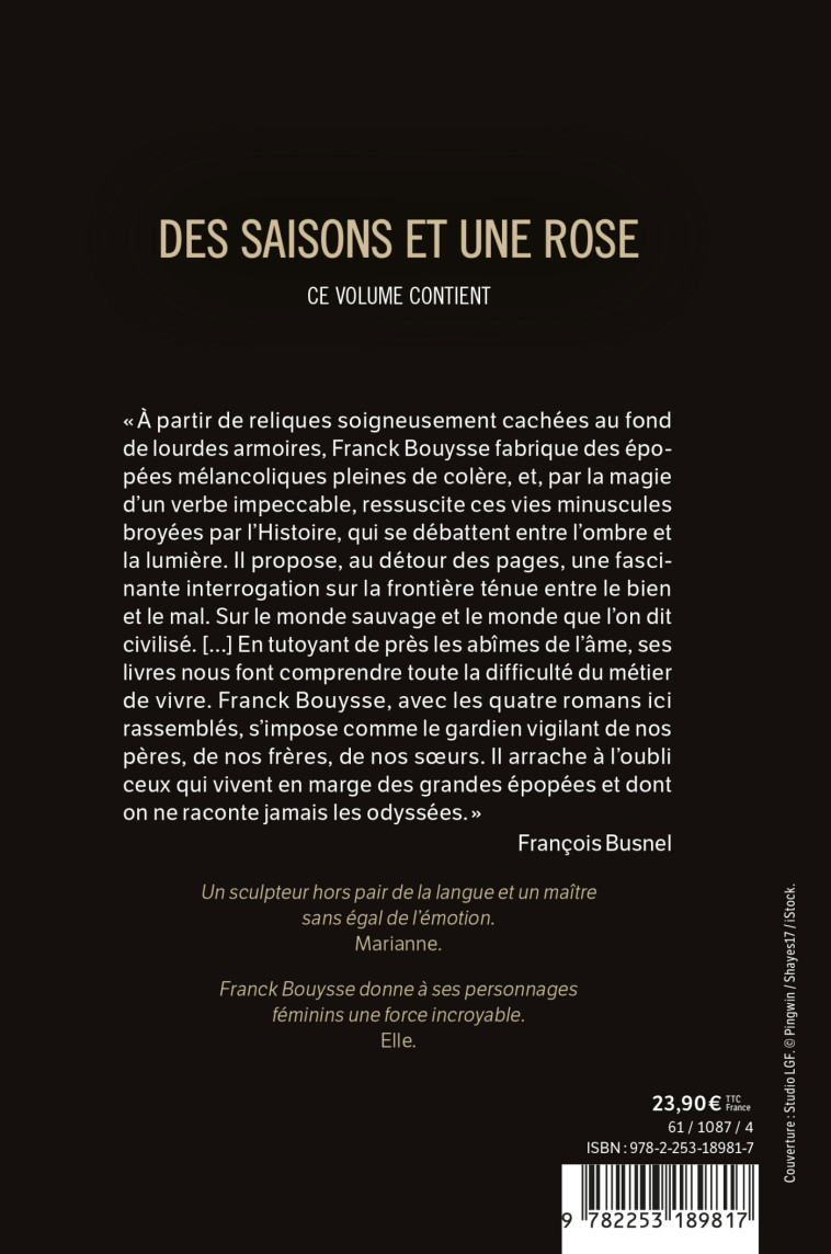 Des Saisons et une Rose - Franck Bouysse - LGF
