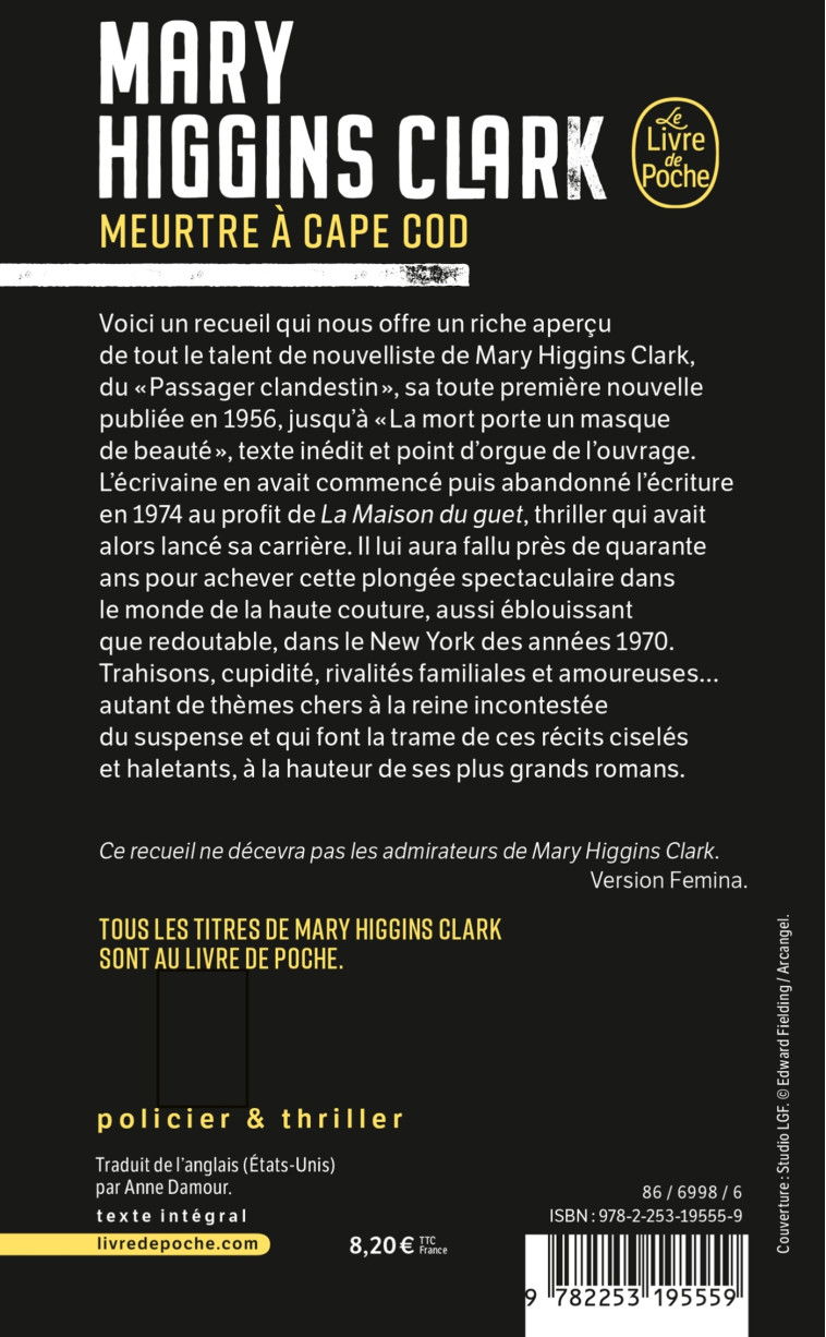 Meurtre à Cape Cod - Mary Higgins Clark - LGF