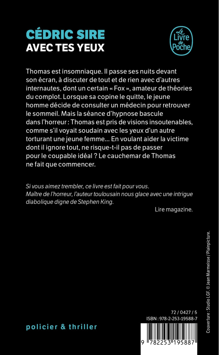 Avec tes yeux - Cédric Sire - LGF