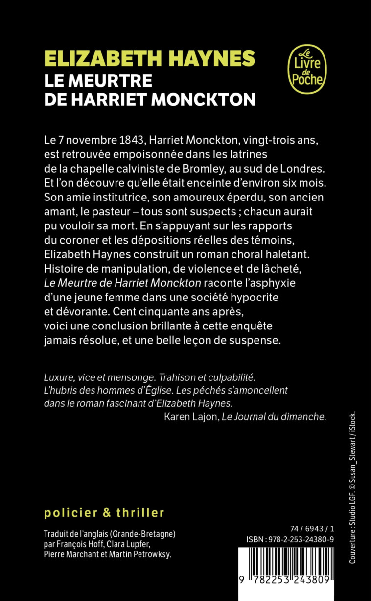 Le Meurtre de Harriet Monckton - Elizabeth Haynes - LGF