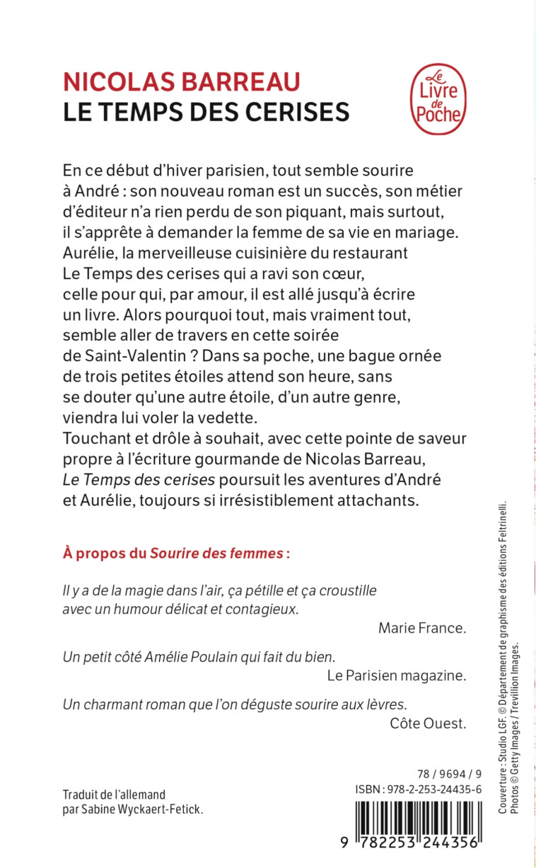 Le Temps des cerises - Nicolas Barreau - LGF