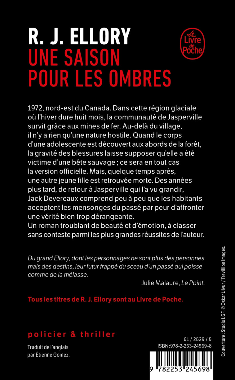 Une saison pour les ombres - R. J. Ellory - LGF