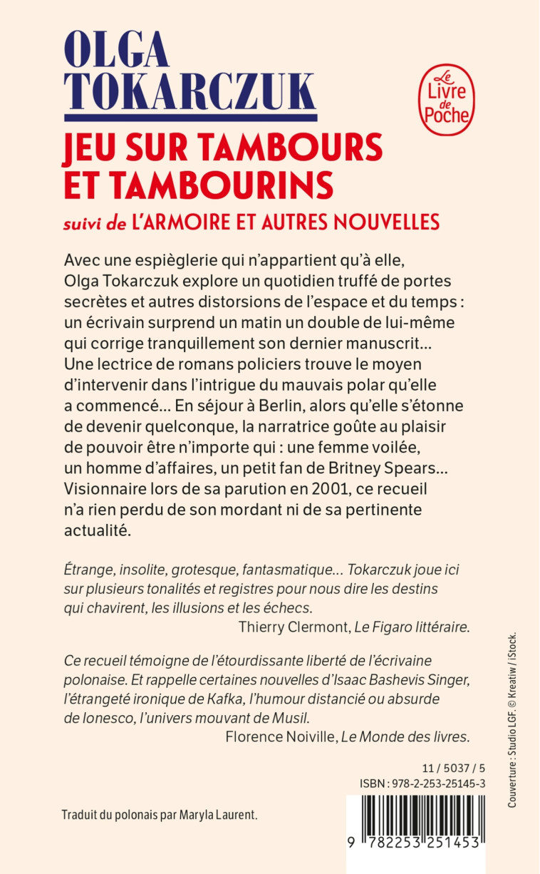 Jeu sur tambours et tambourins - Olga Tokarczuk, Olga Tokarczuk - LGF