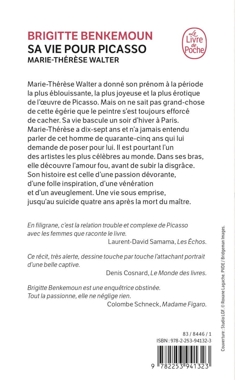 Sa vie pour Picasso - Brigitte Benkemoun - LGF