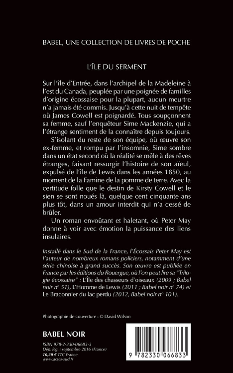 L'Île du serment - Peter May, Jean-René Dastugue - ACTES SUD