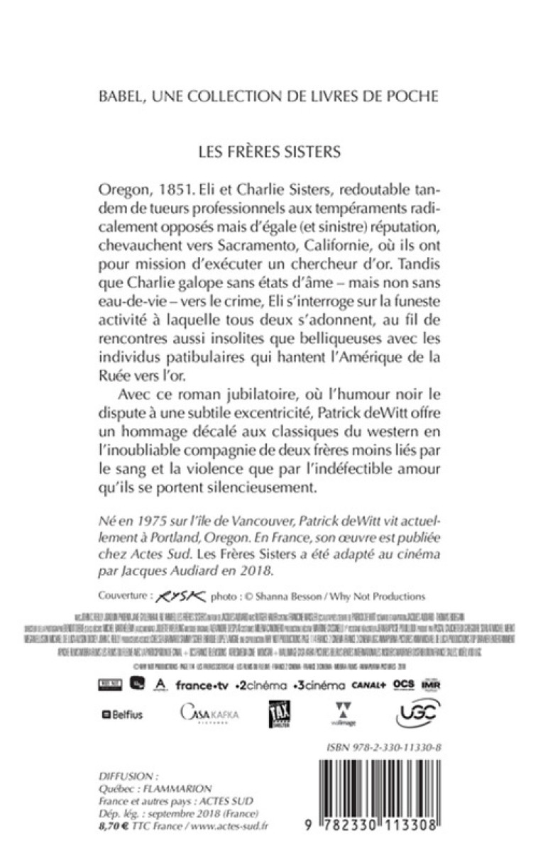 Les Frères Sisters - Patrick Dewitt, Emmanuelle Aronson, Philippe Aronson, Patrick Dewitt, Emmanuelle Aronson, Philippe Aronson - ACTES SUD