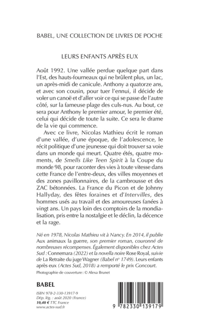 Leurs enfants après eux - Nicolas Mathieu, Nicolas Mathieu - ACTES SUD