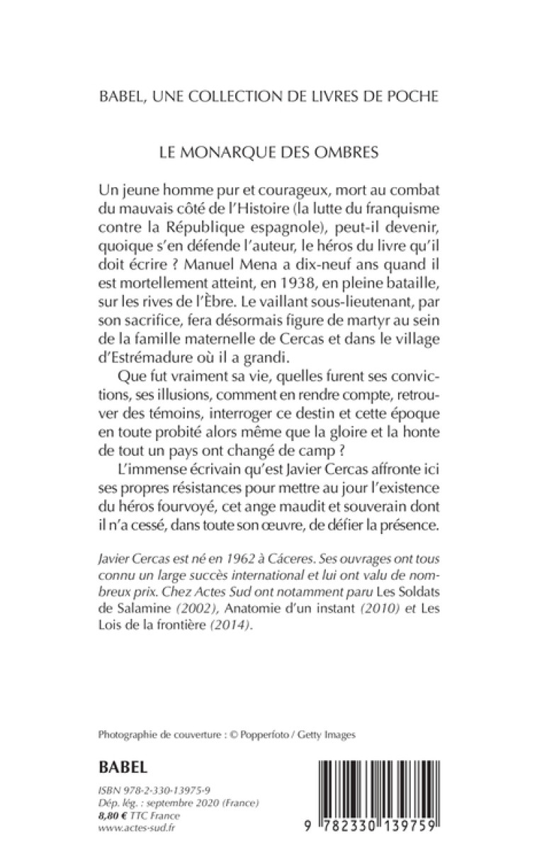 Le Monarque des ombres - Javier Cercas, Karine Louesdon, Aleksandar Grujicic, Javier Cercas, Karine Louesdon, Aleksandar Grujicic - ACTES SUD