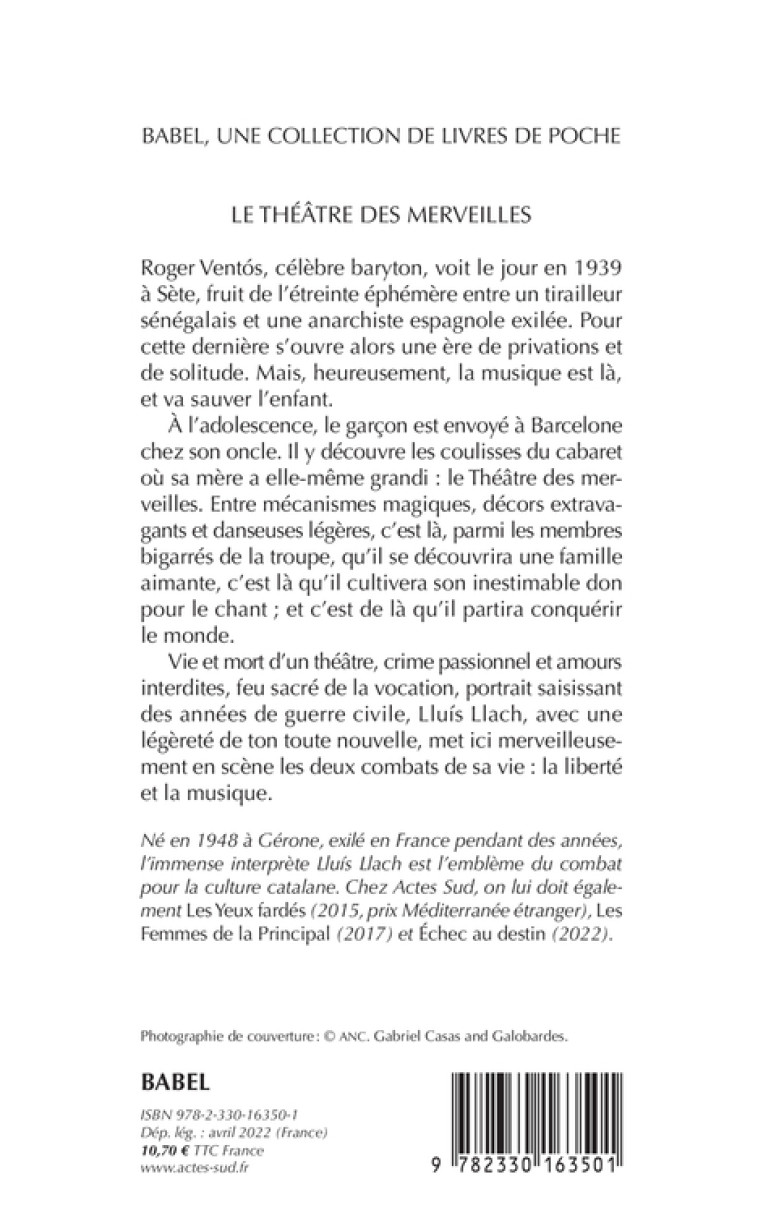 Le Théâtre des merveilles - Lluis Llach, Serge Mestre, Lluis Llach, Serge Mestre - ACTES SUD